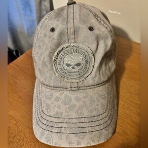 Harley-Davidson Gray Paisley Skull Patch Baseball Cap